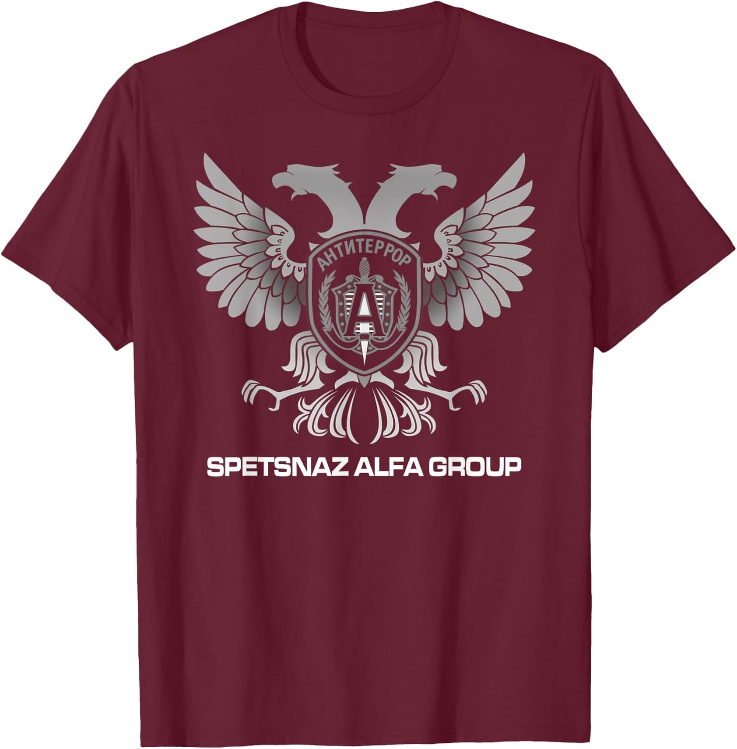 Russian Spetsnaz Alfa Group Eagle T-Shirt - T-Shirt | Maroon
