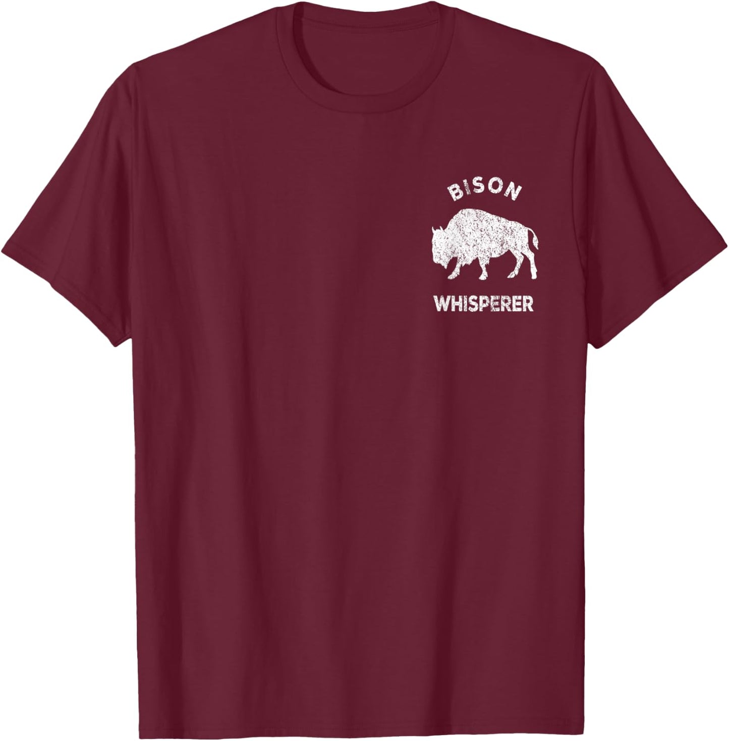 Bison Whisperer Funny Bison Lover Retro T-Shirt - T-Shirt | Maroon