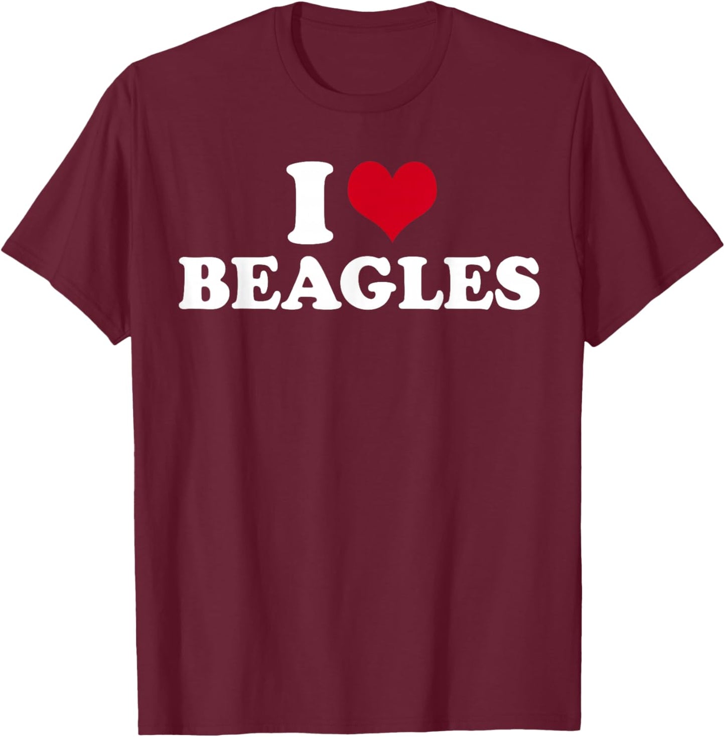 I Love Beagles T-Shirt - T-Shirt | Maroon