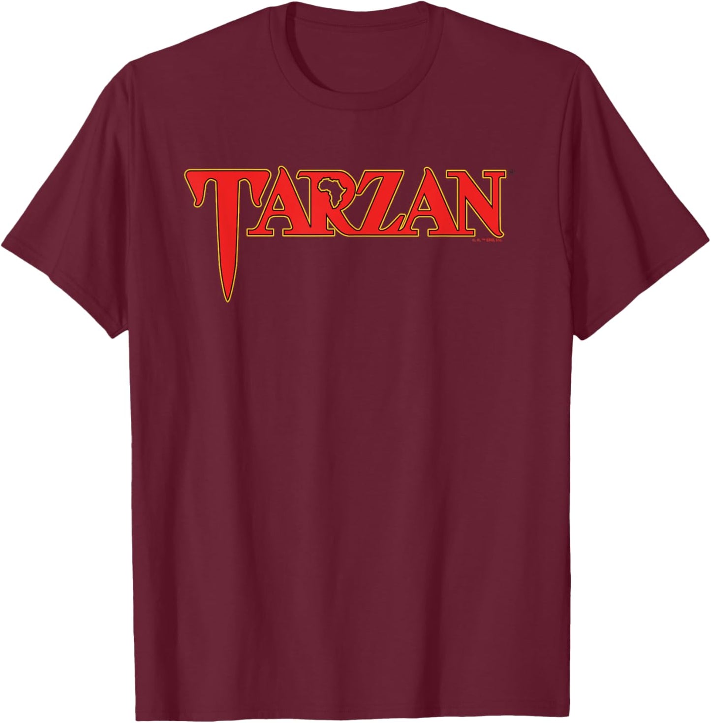 Tarzan Classic Red Text Logo T-Shirt - T-Shirt | Maroon