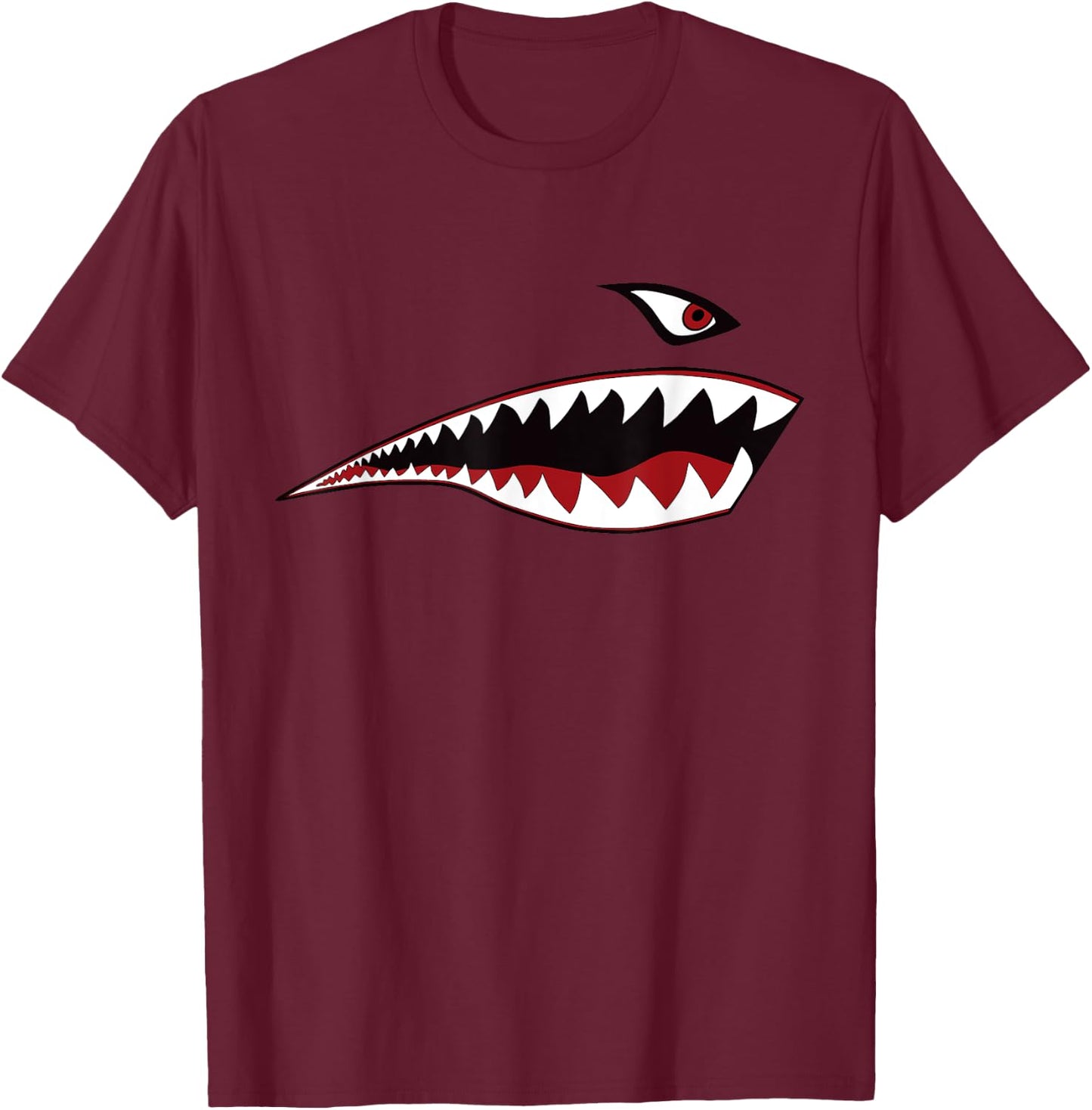 Shark Tea Nose Art Warhawk P-40 A-10 Warthog War Tarpaulin T-Shirt - T-Shirt | Maroon