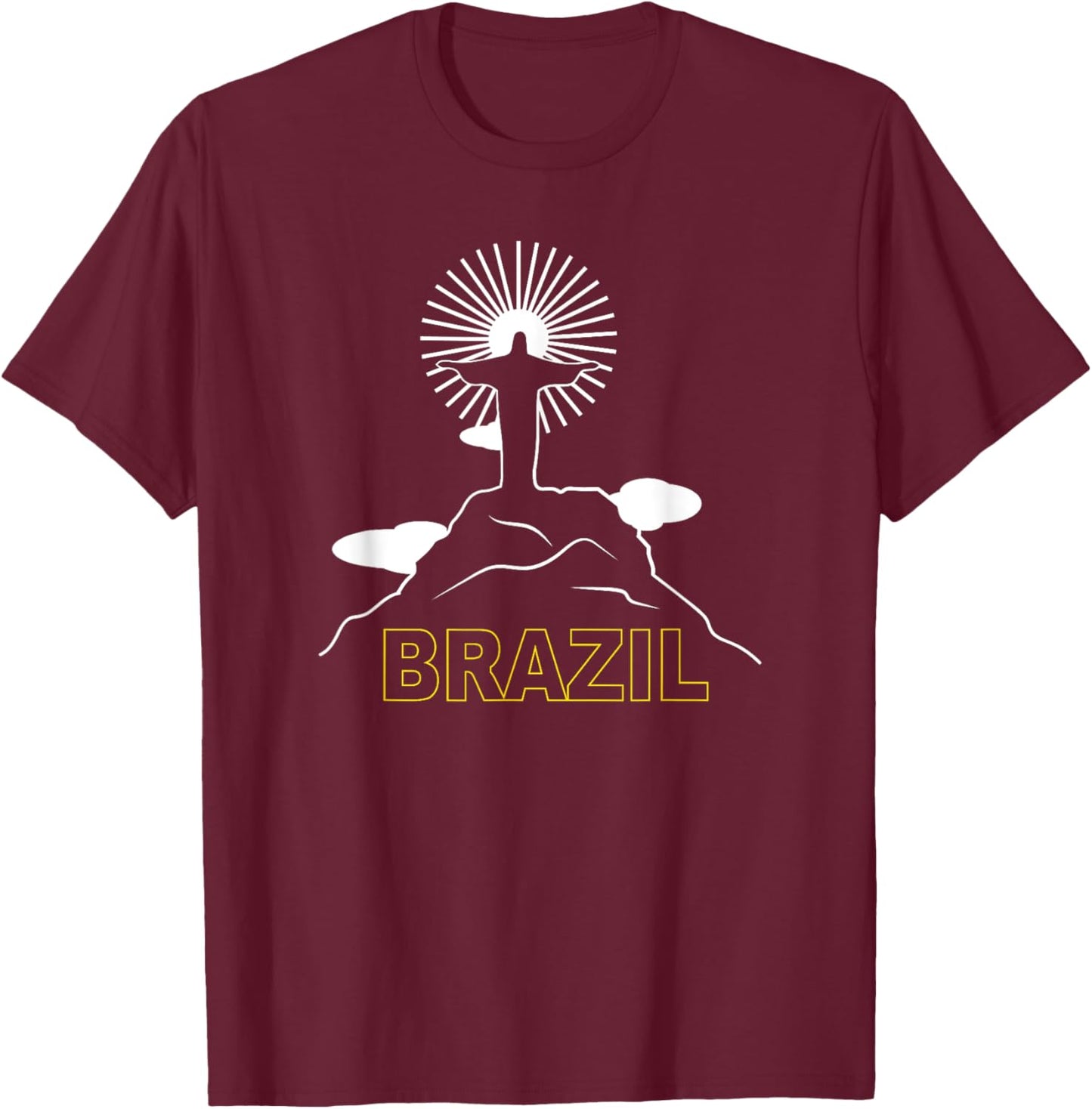 Brazil Christ The Redeemer Brasil Brazilian Pride T-Shirt - T-Shirt | Maroon
