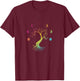 Multicolored Moon-phases Tree Moon-phases Peace T-Shirt - T-Shirt | Maroon