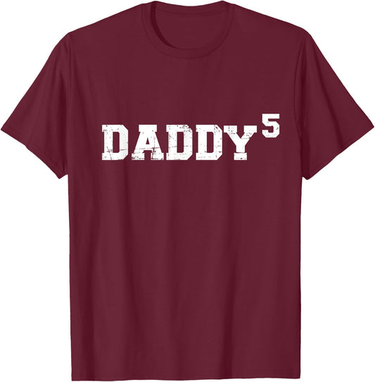 Fifth 5th time daddy dad of five kids father's day gift T-Shirt - T-Shirt | Maroon