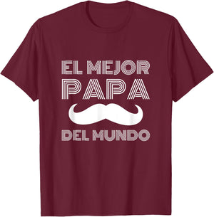 Fathers Day present in Spanish El Mejor Papa del Mundo T-Shirt - T-Shirt | Maroon