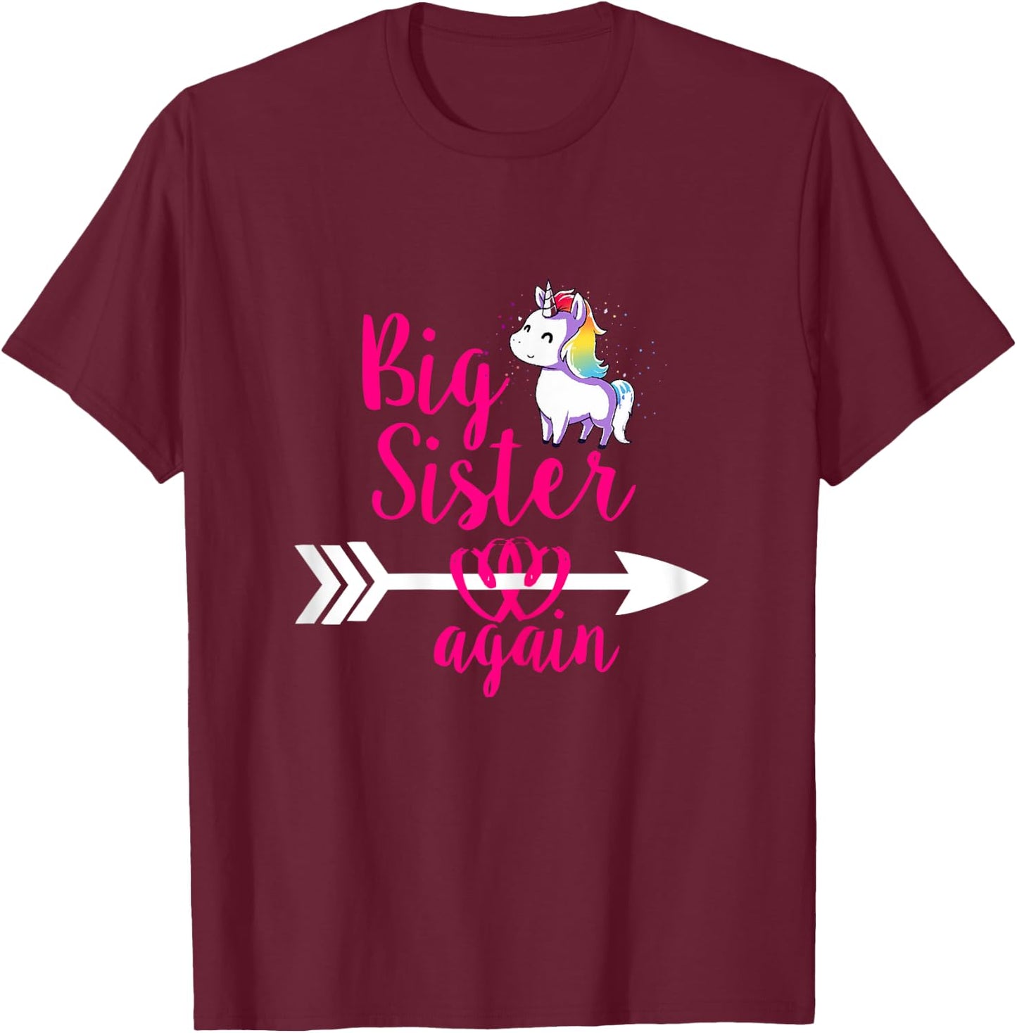Big Sister again Sibling Older Daughter T-Shirt - T-Shirt | Maroon