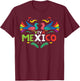 Viva Mexico Otomi Bird Mexican Independence Girls Kids Women T-Shirt - T-Shirt | Maroon