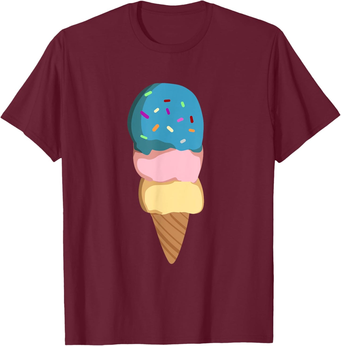 Ice Cream Gift Girls & Women - Ice Cream Cone T-Shirt - T-Shirt | Maroon