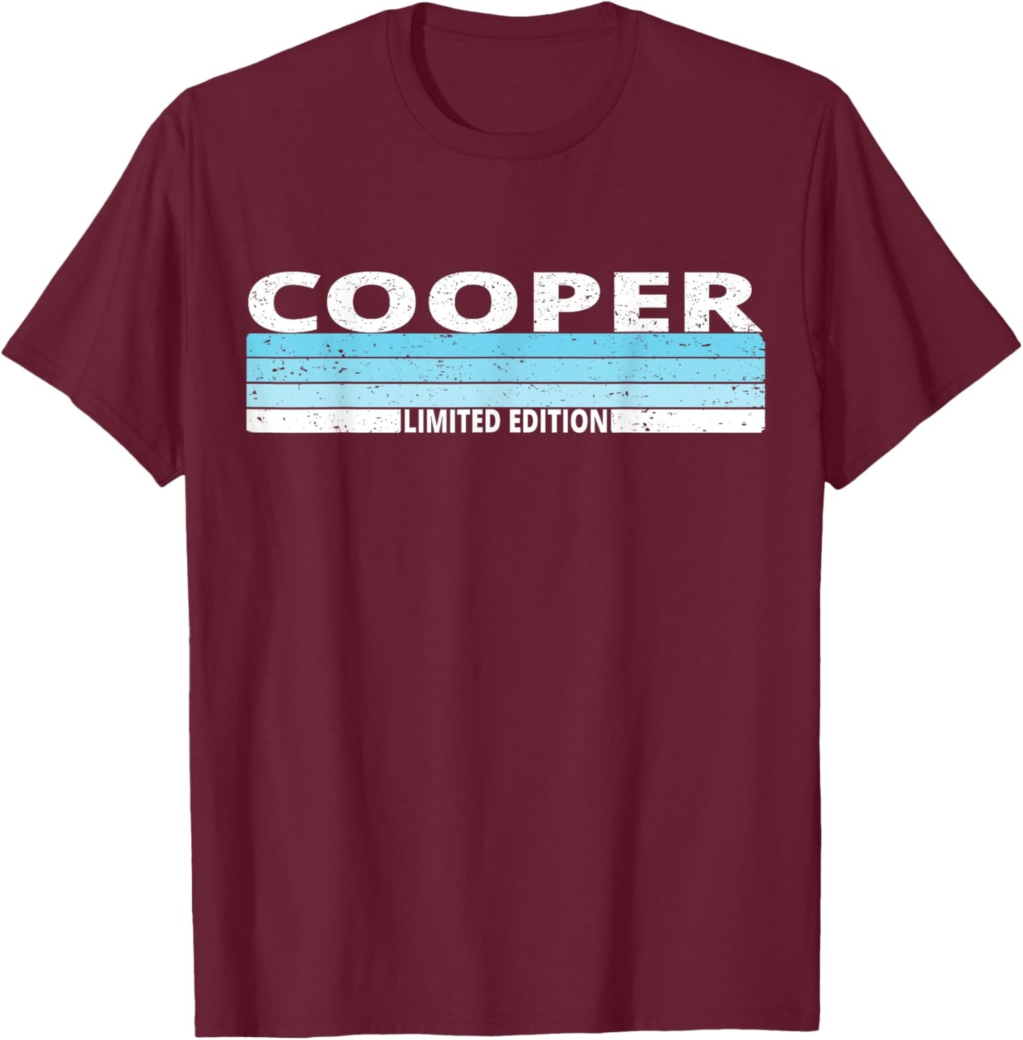Cooper Surname Birthday Family Reunion 80s 90s Blue Sunset T-Shirt - T-Shirt | Maroon