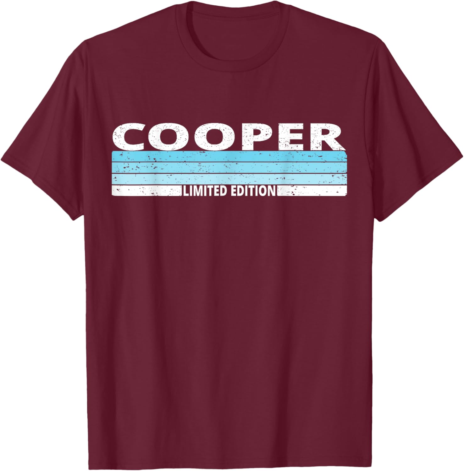 Cooper Surname Birthday Family Reunion 80s 90s Blue Sunset T-Shirt - T-Shirt | Maroon