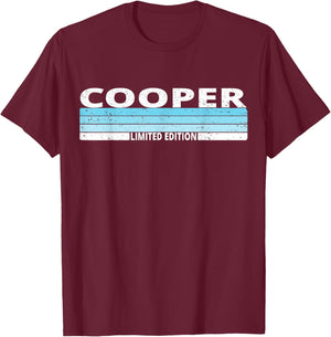 Cooper Surname Birthday Family Reunion 80s 90s Blue Sunset T-Shirt - T-Shirt | Maroon