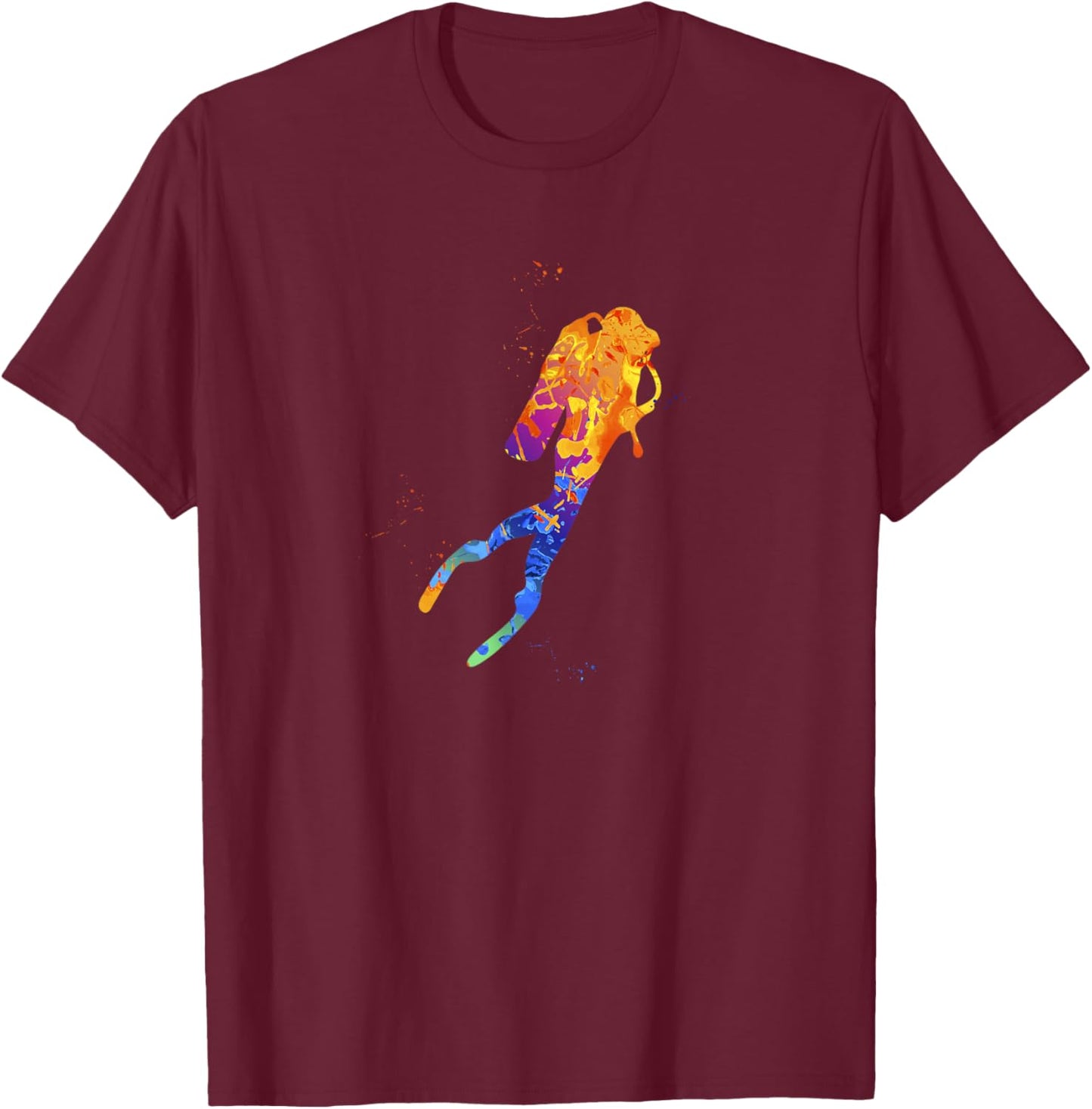 Scuba Diver Graphic - Ocean Scuba Diving Cloths T-Shirt - T-Shirt | Maroon