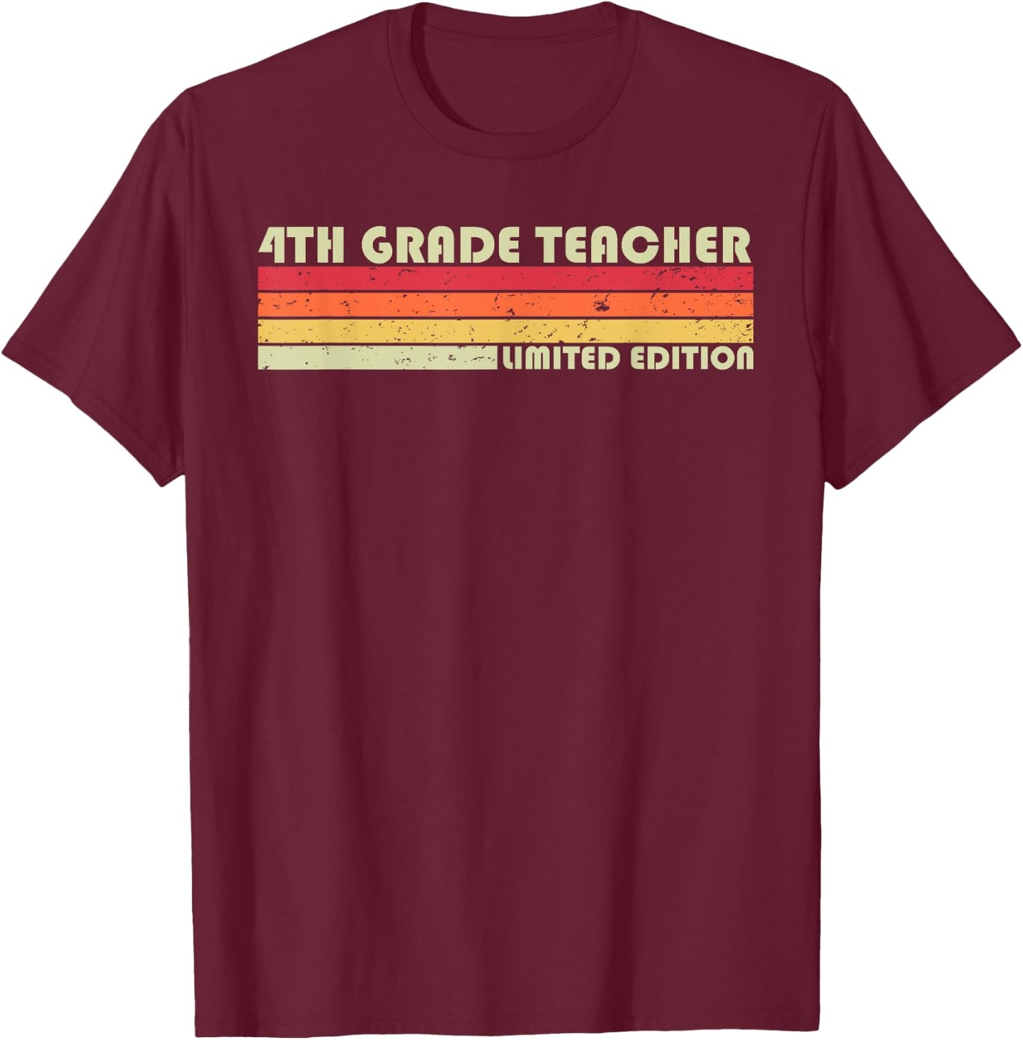 4TH GRADE TEACHER Funny Job Title Profession Birthday Worker Women Girls Kids T-Shirt - T-Shirt | Maroon