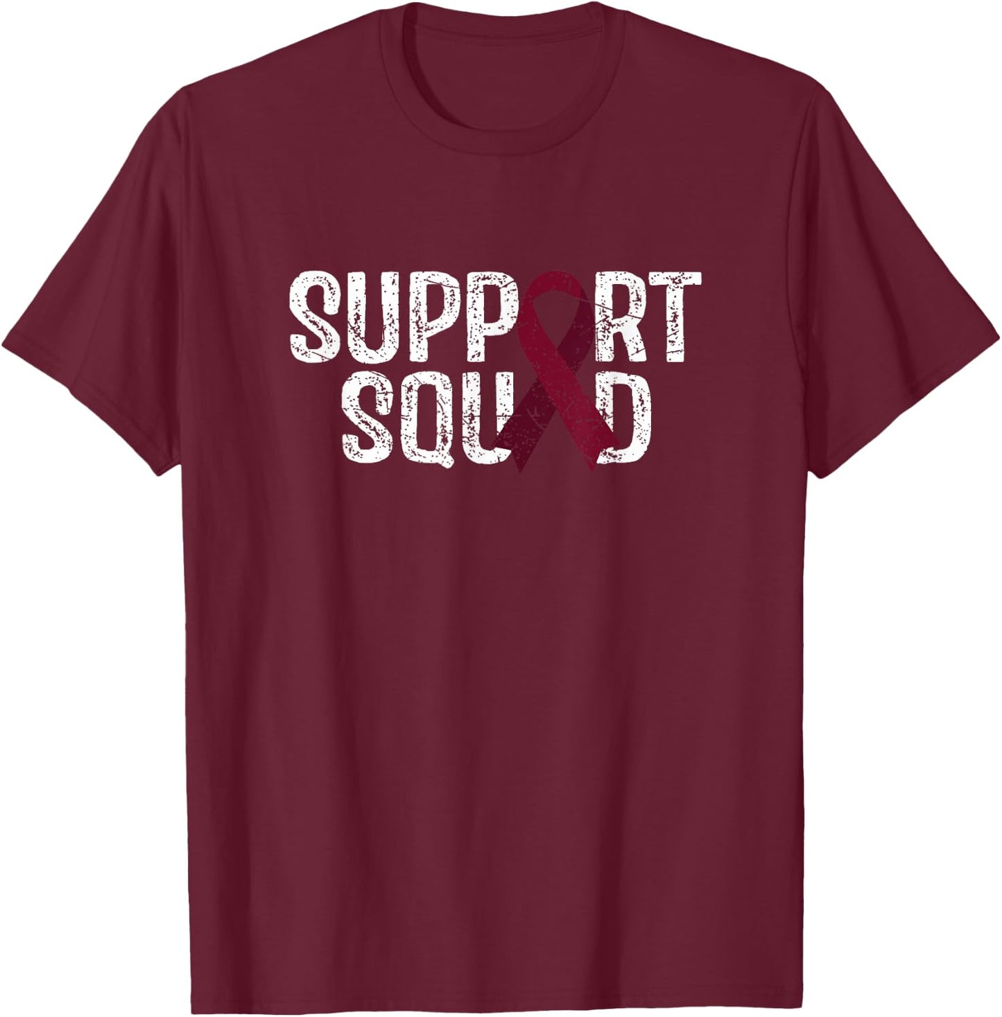 Support Squad Hirschsprung’s Disease Awareness T-Shirt - T-Shirt | Maroon