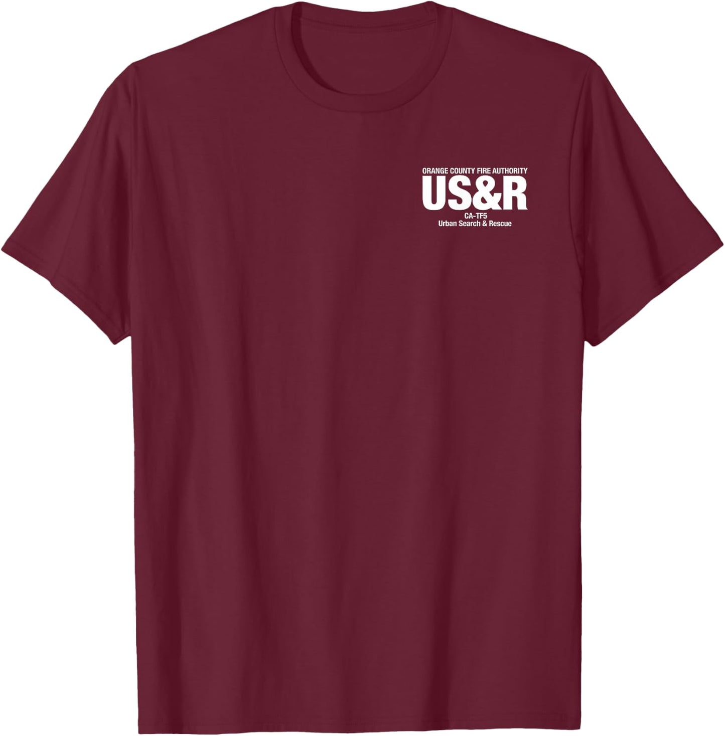 Urban Search & Rescue California Task Force 5 CA-TF5 Duty T-Shirt - T-Shirt | Maroon
