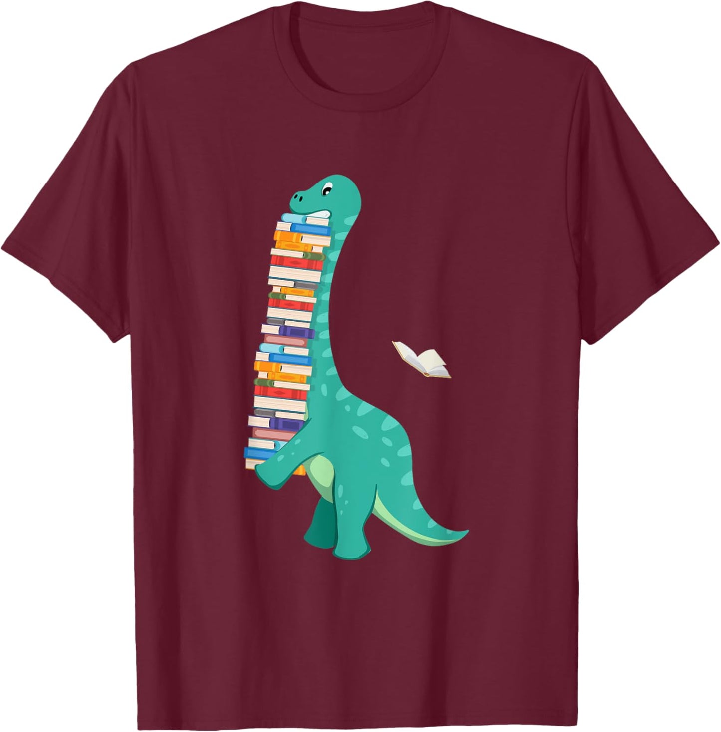 Book Dinosaur - Book Lover Reading Bookworm Reader T-Shirt - T-Shirt | Maroon
