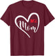Milford Eagles Logo Heart Mom HS T-Shirt - T-Shirt | Maroon
