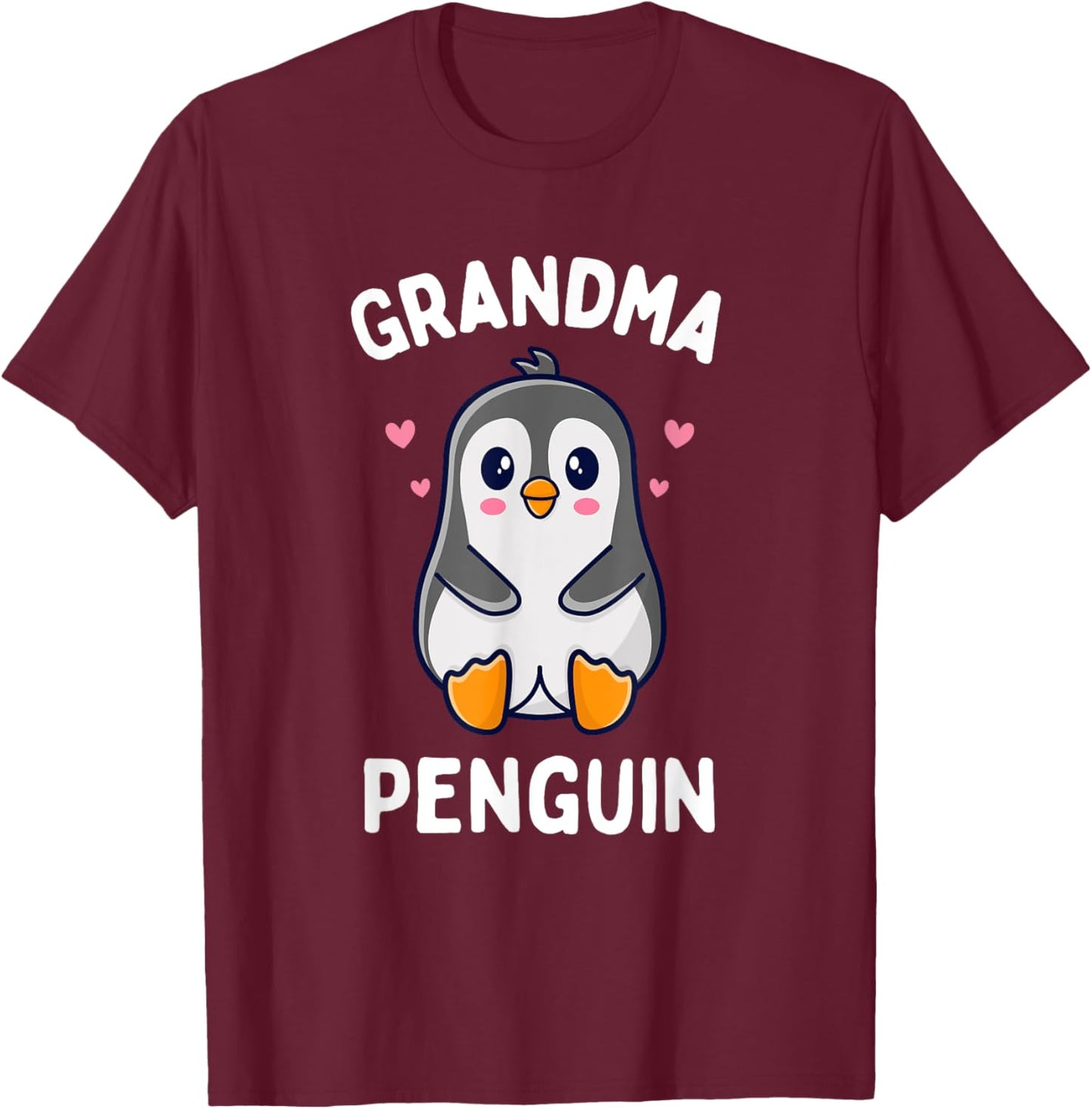 Cute Grandma Penguin Bird Lover Grandmother T-Shirt - T-Shirt | Maroon