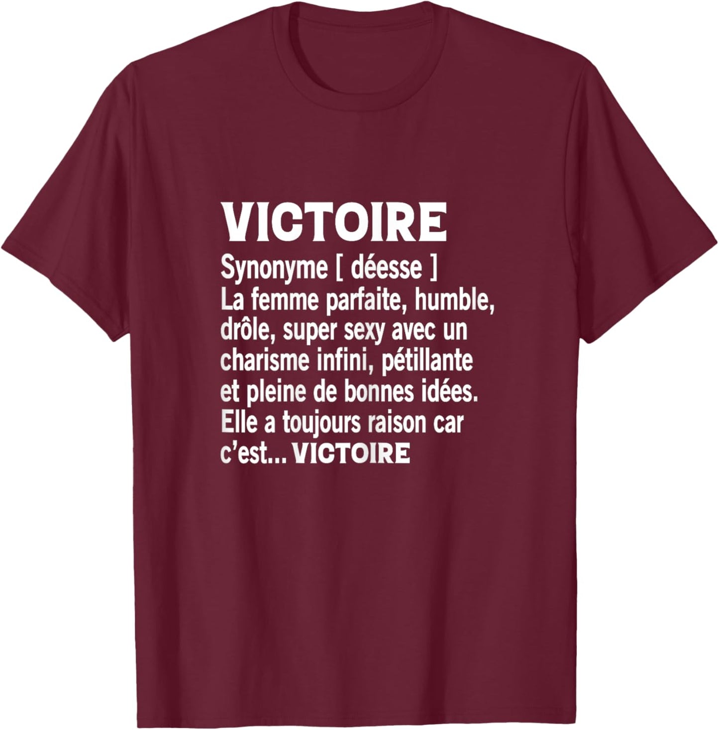 Woman Humour Personalized Gift Name Victory Definition T-Shirt - T-Shirt | Maroon