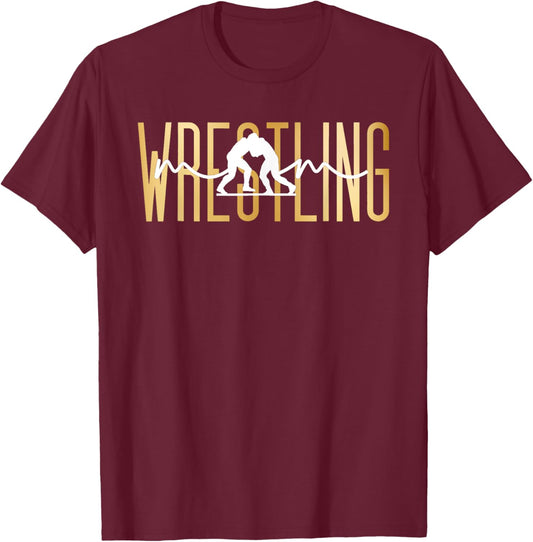 Wrestling Mom Mother day 2023 Mom Mama Mom T-Shirt - T-Shirt | Maroon