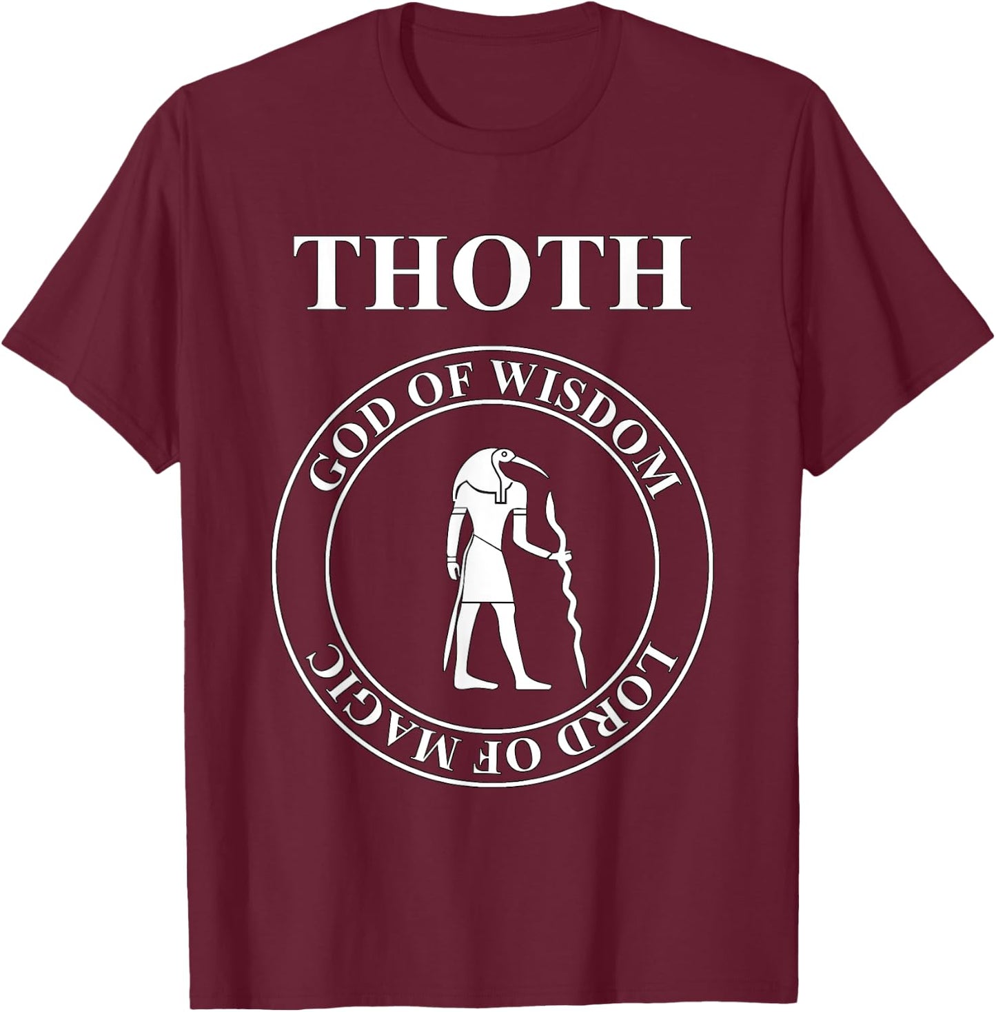 Thoth Egyptian God of Wisdom and Magic T-Shirt - T-Shirt | Maroon