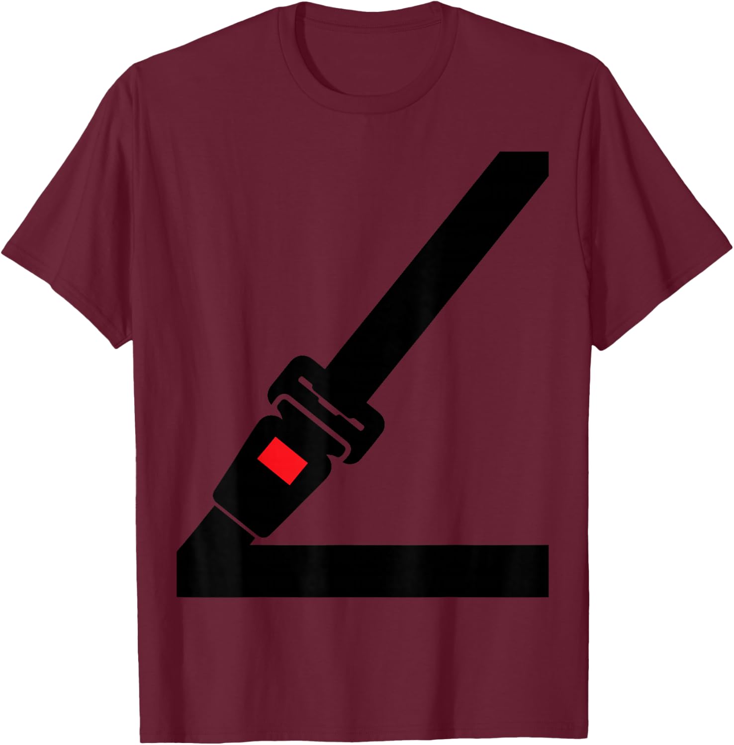 Seat Belt Women Children Funny Fake Seat Belt T-Shirt - T-Shirt | Maroon