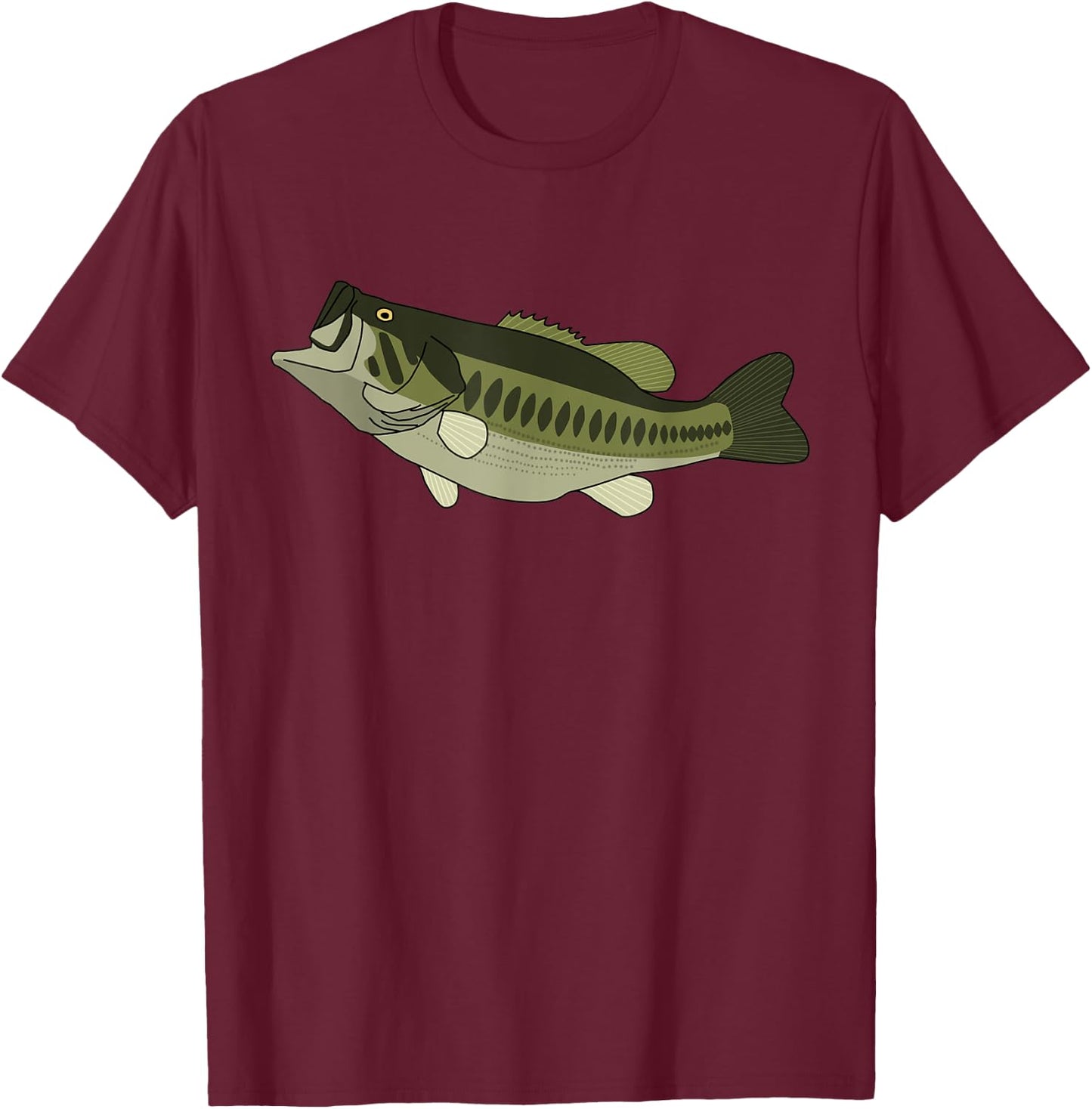 Largemouth Bass Fishing Trophy Bass Graphic T-Shirt - T-Shirt | Maroon