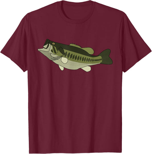 Largemouth Bass Fishing Trophy Bass Graphic T-Shirt - T-Shirt | Maroon