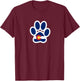 Colorado Flag Paw Print T-Shirt - T-Shirt | Maroon