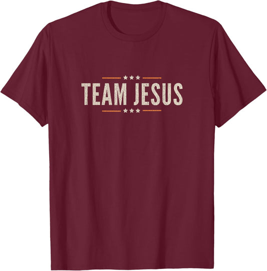 Vintage Team Jesus Christian Faith Religious T-Shirt - T-Shirt | Maroon