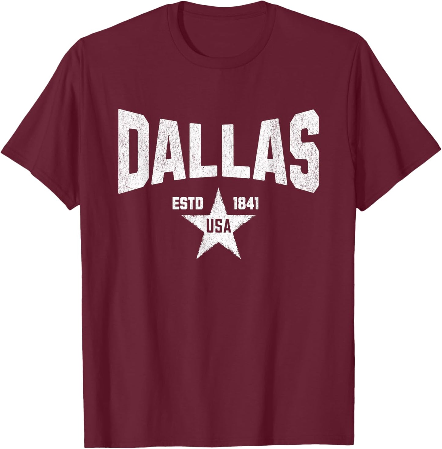 Camo Souvenir USA Star Dallas Texas T-Shirt - T-Shirt | Maroon