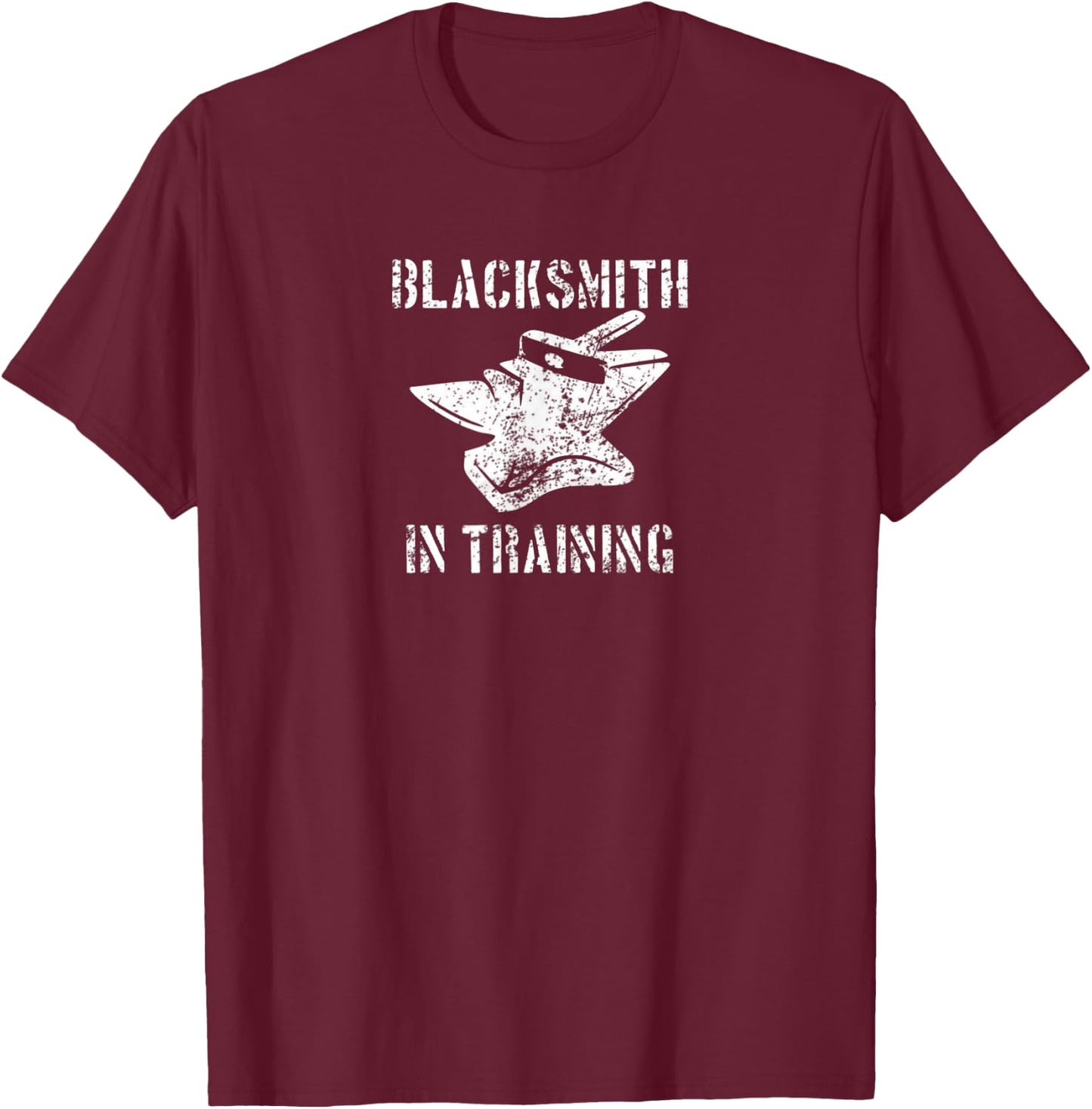Vintage Distressed Blacksmithing Blacksmith in Training T-Shirt - T-Shirt | Maroon