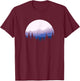 Forest Scene Mountain Silhouette T-Shirt - T-Shirt | Maroon