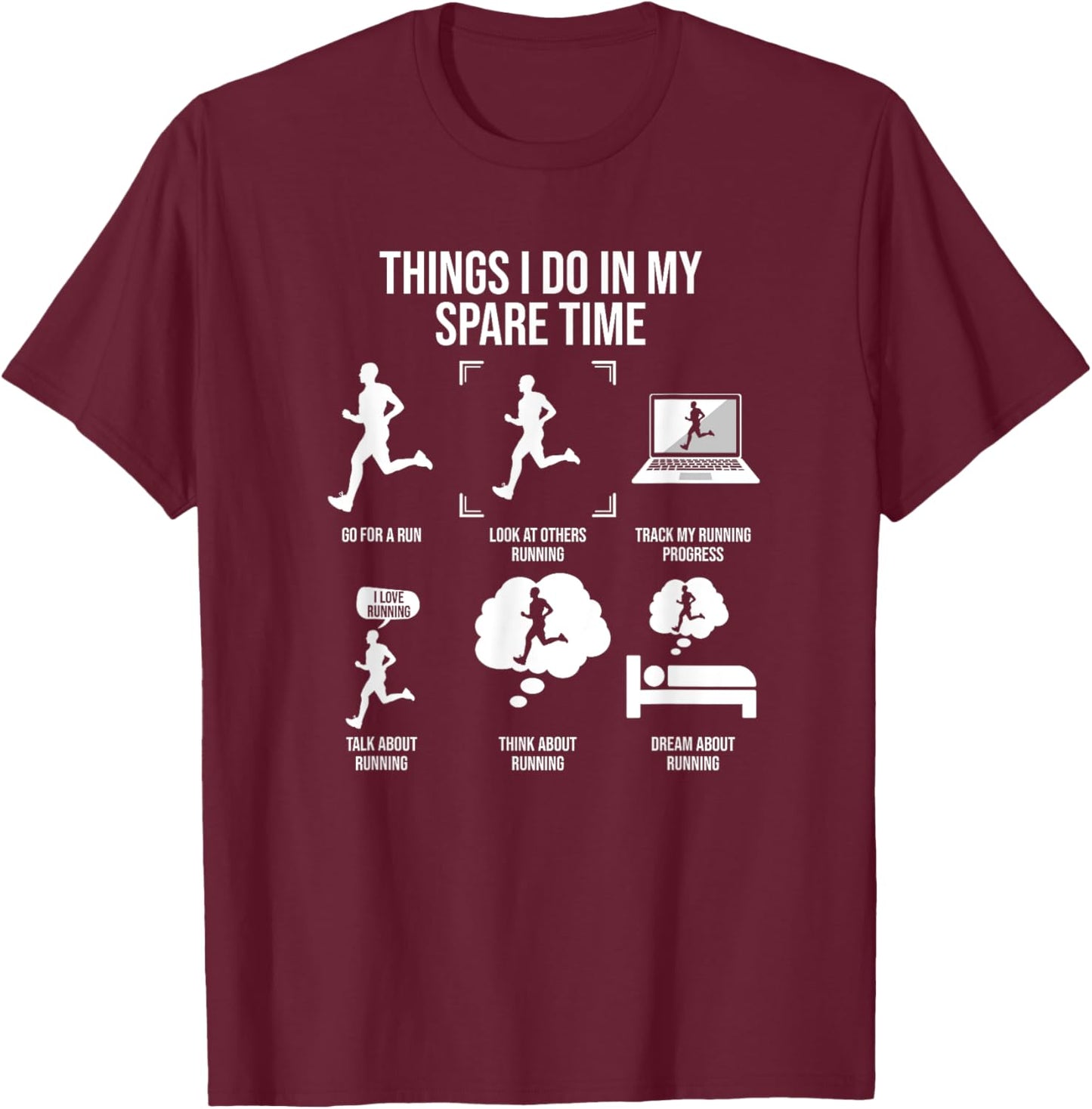 Things I Do In My Spare Time, Male Runner T-Shirt - T-Shirt | Maroon