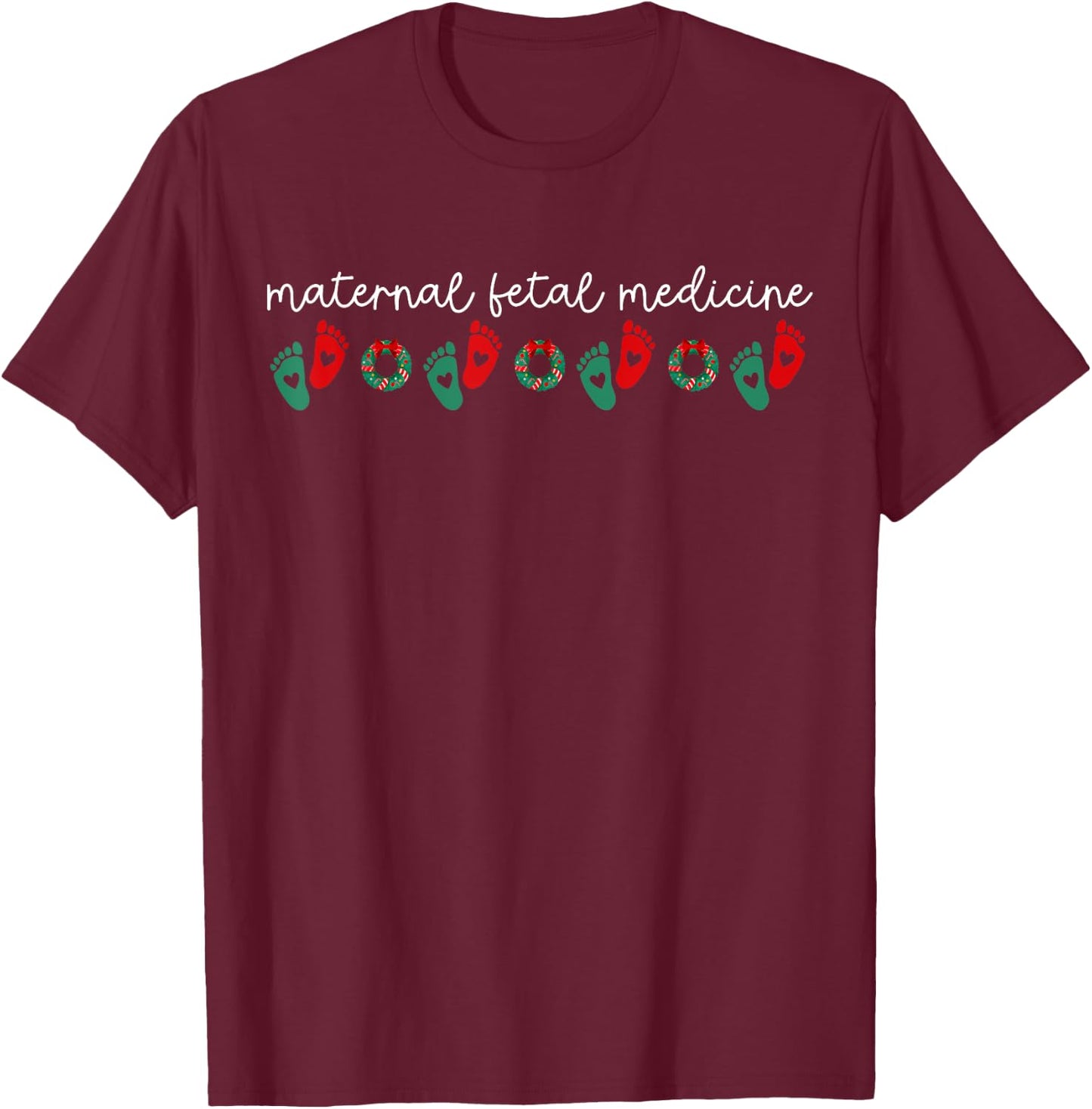 Maternal Fetal Medicine Medicine Sonographer OBGYN Christmas T-Shirt - T-Shirt | Maroon