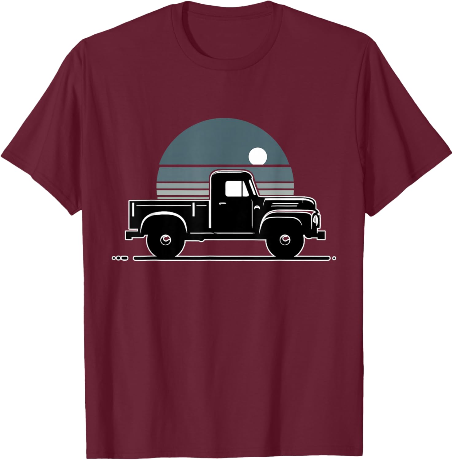 Vintage Truck Classic Pickup Silhouette T-Shirt - T-Shirt | Maroon