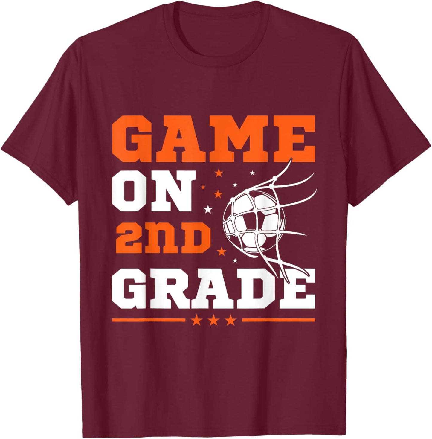 Soccer Game On 2nd Grade Back To School Cute Sports Boys T-Shirt - T-Shirt | Maroon