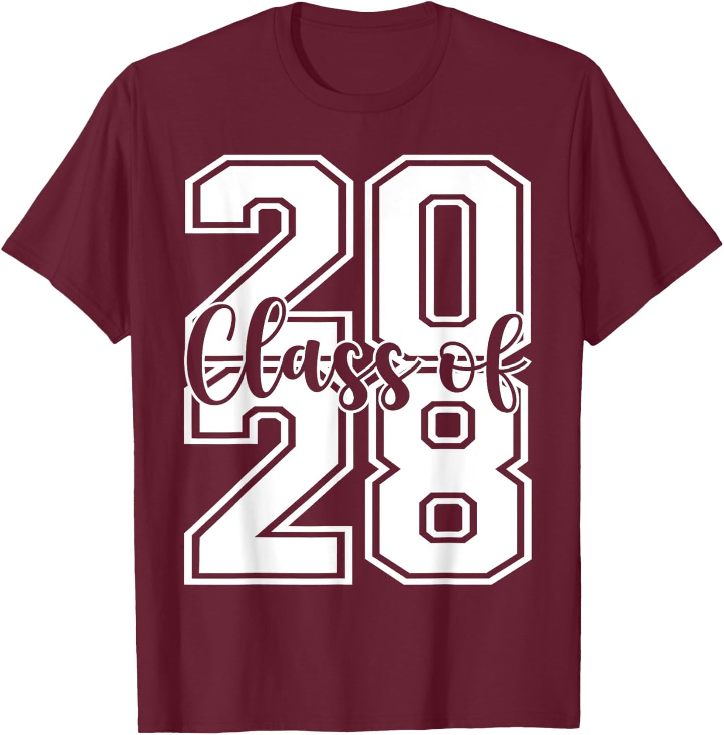 Class Of 2028 Growing Up graduate for Senior 2028 Graduation T-Shirt - T-Shirt | Maroon