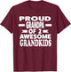 Proud Grandpa of 2 awesome Grandkids Grandpa T-Shirt - T-Shirt | Maroon