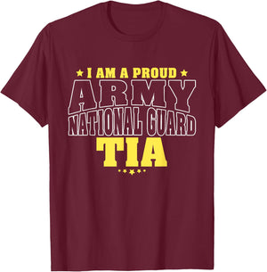 I Am A Proud Army National Guard Tia - Military Aunt Family T-Shirt - T-Shirt | Maroon