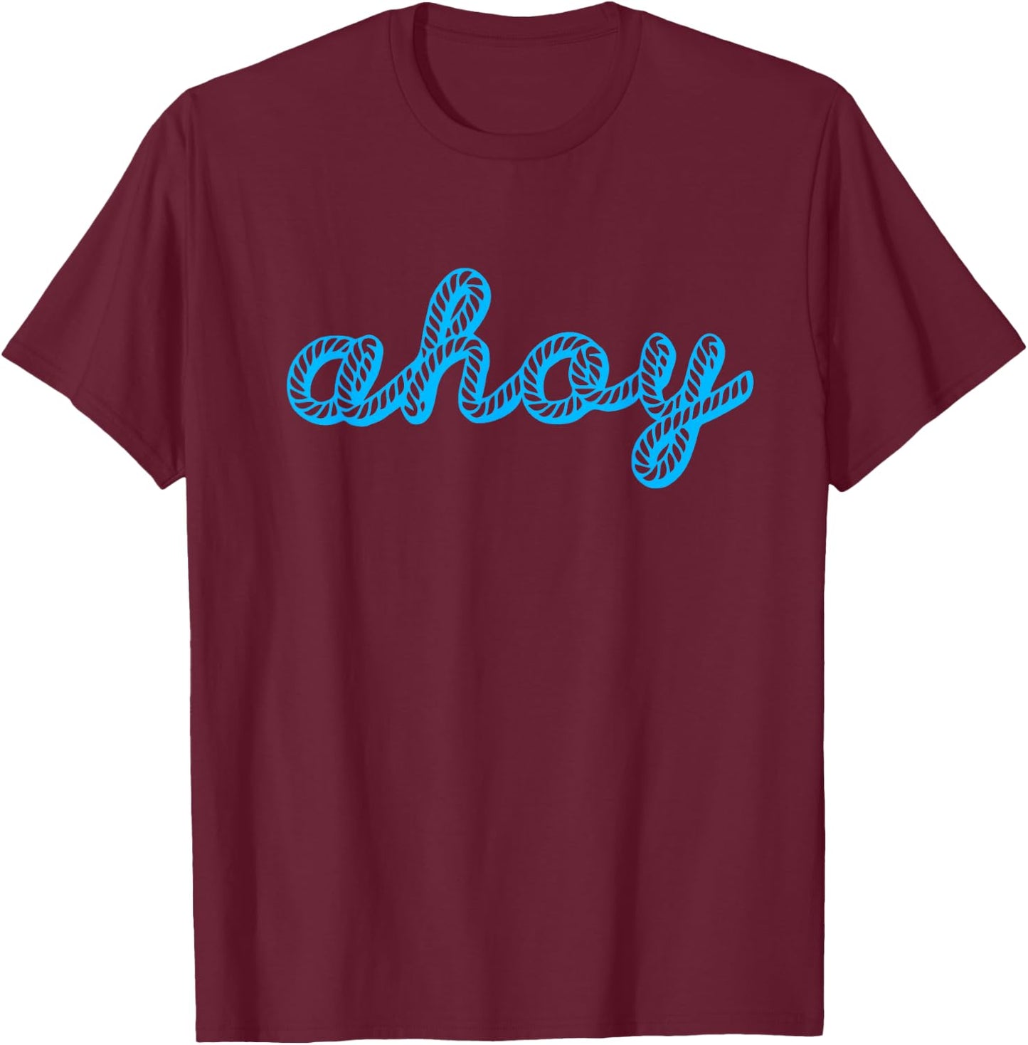 Skipper ahoy sailing knot sailor sailboat sail ship greeting T-Shirt - T-Shirt | Maroon
