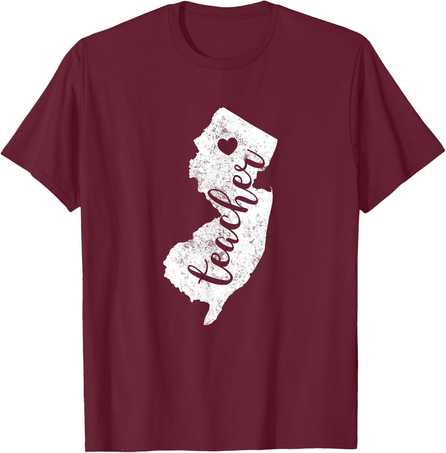 Teacher Red For Ed New Jersey Public Education Men Women Kids T-Shirt - T-Shirt | Maroon