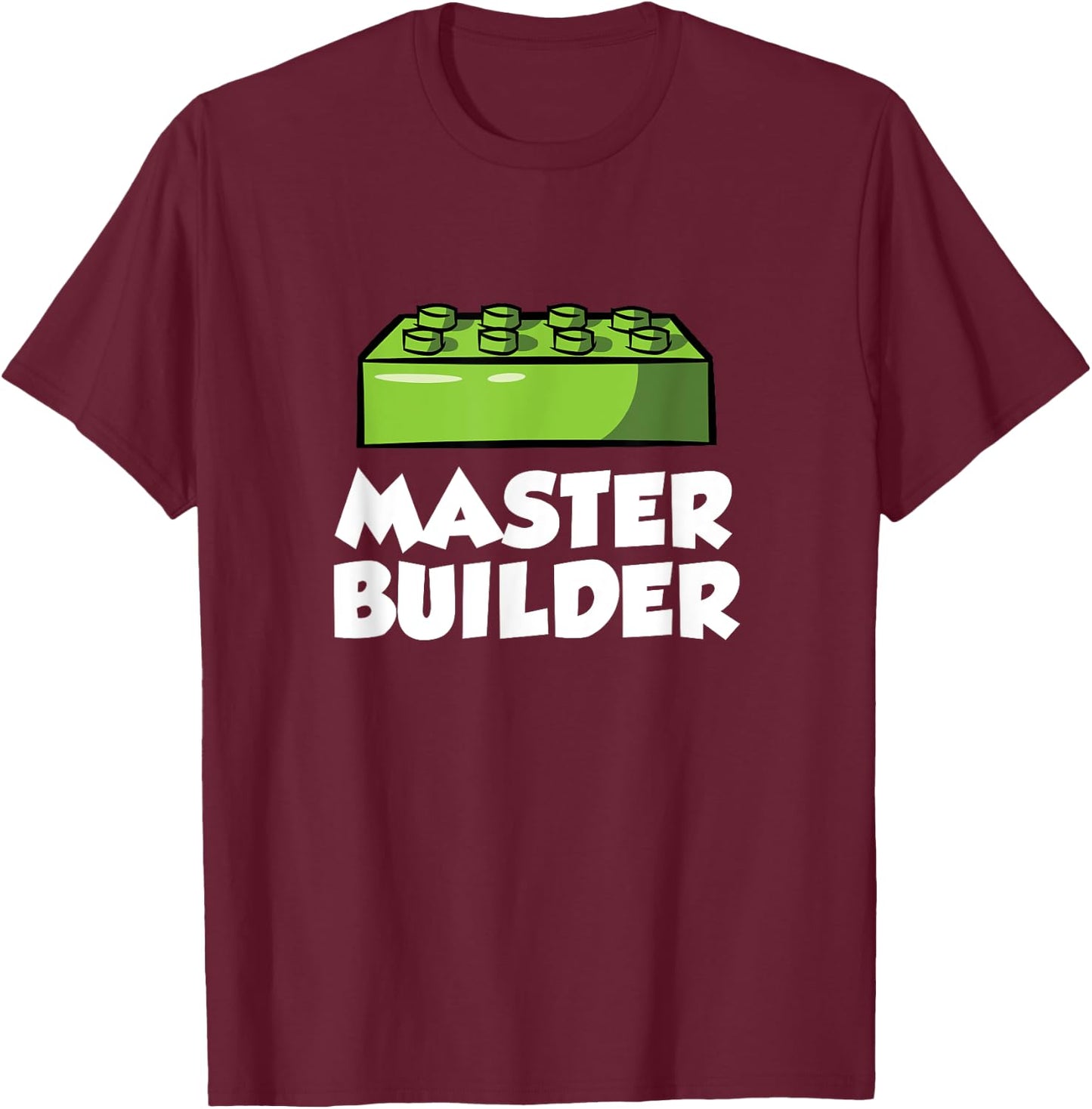 Master Builder - Building Blocks Brick Toy Brick Builder T-Shirt - T-Shirt | Maroon