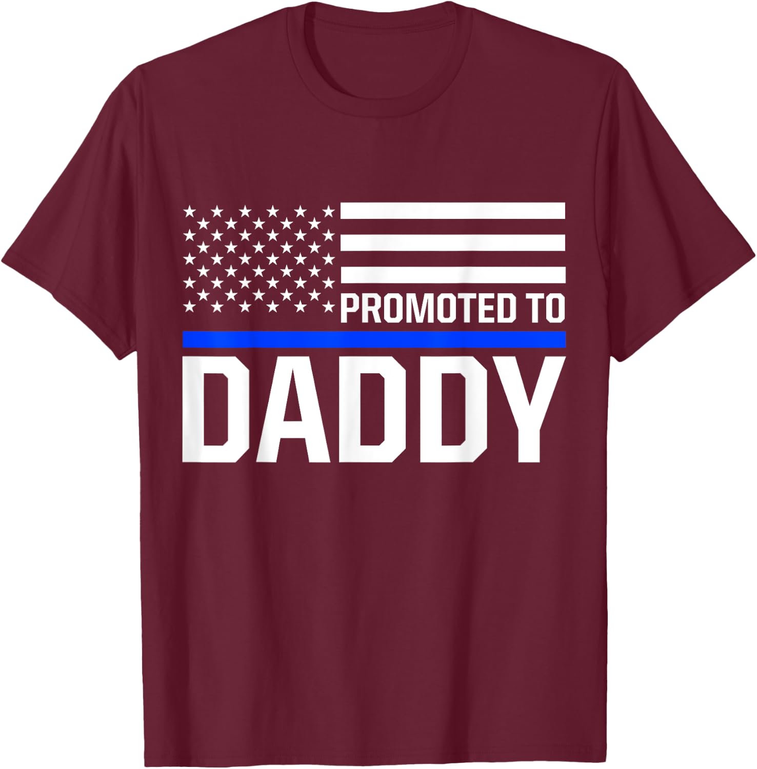 New First Time Dad to Be Police Law Enforcement Daddy T-Shirt - T-Shirt | Maroon