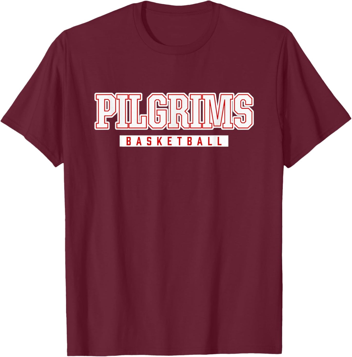 Pilgrims Basketball Plymouth High School T-Shirt - T-Shirt | Maroon