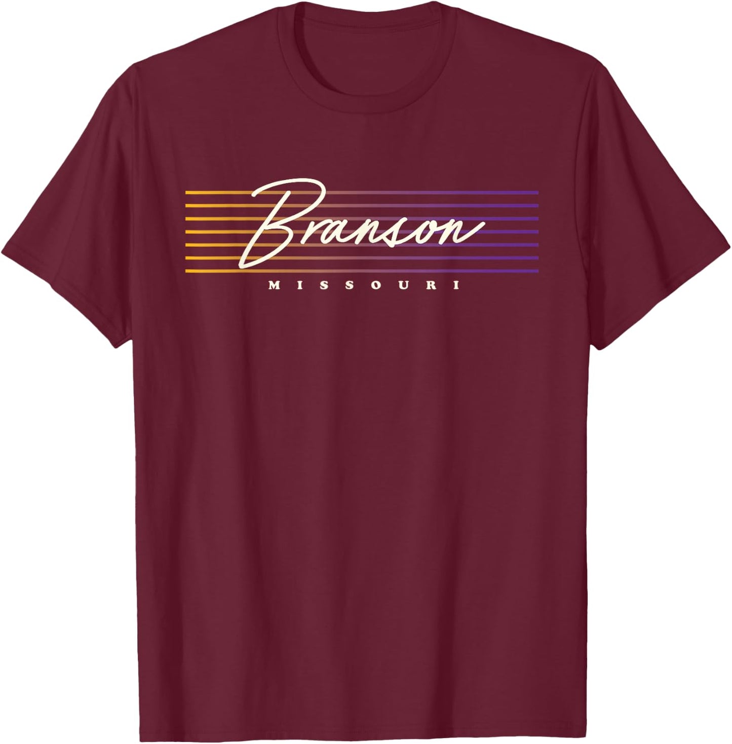 Missouri Nostalgic Retro Style Branson T-Shirt - T-Shirt | Maroon