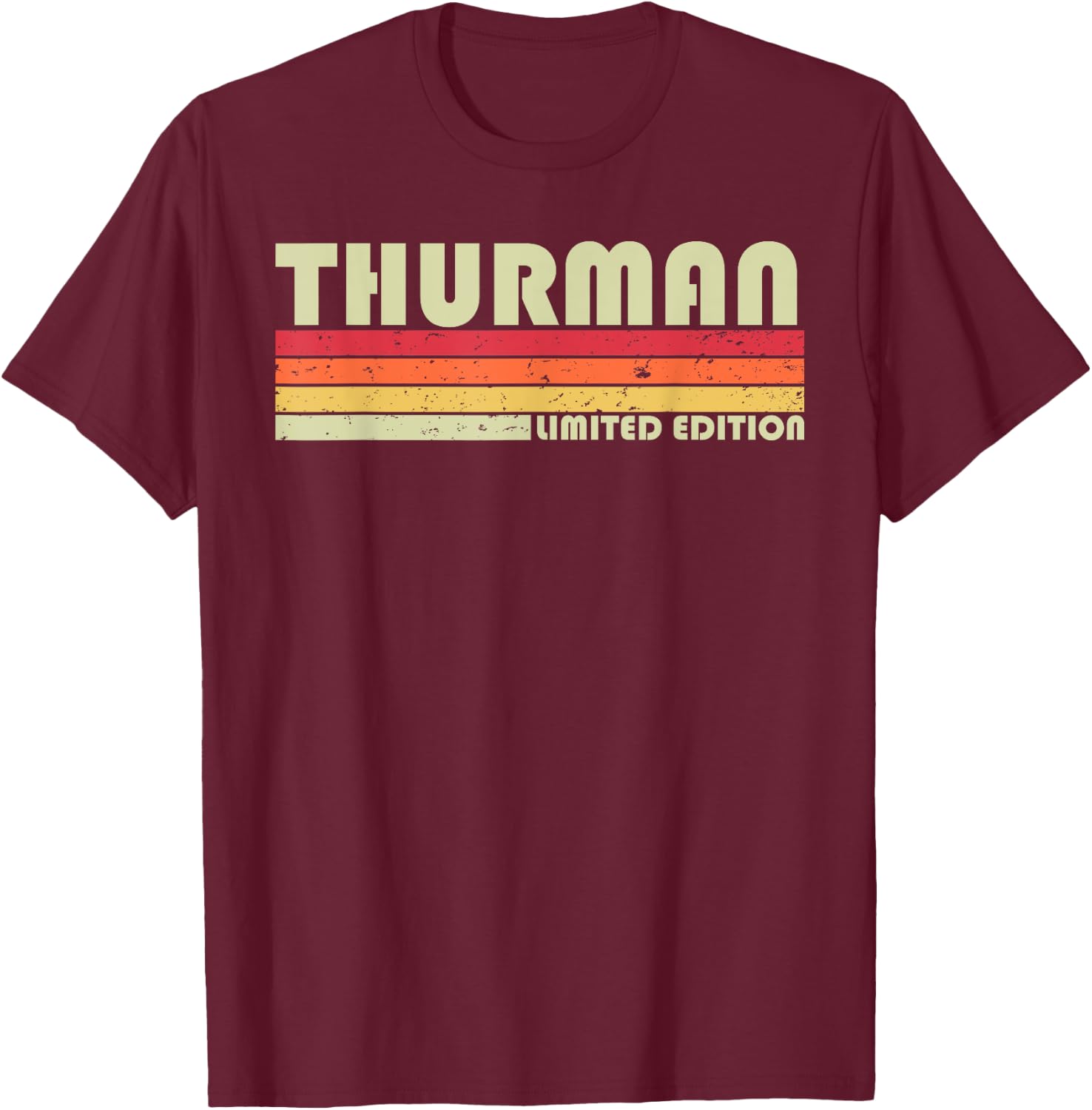THURMAN Gift Name Personalized Funny Retro Vintage Birthday T-Shirt - T-Shirt | Maroon