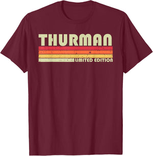 THURMAN Gift Name Personalized Funny Retro Vintage Birthday T-Shirt - T-Shirt | Maroon