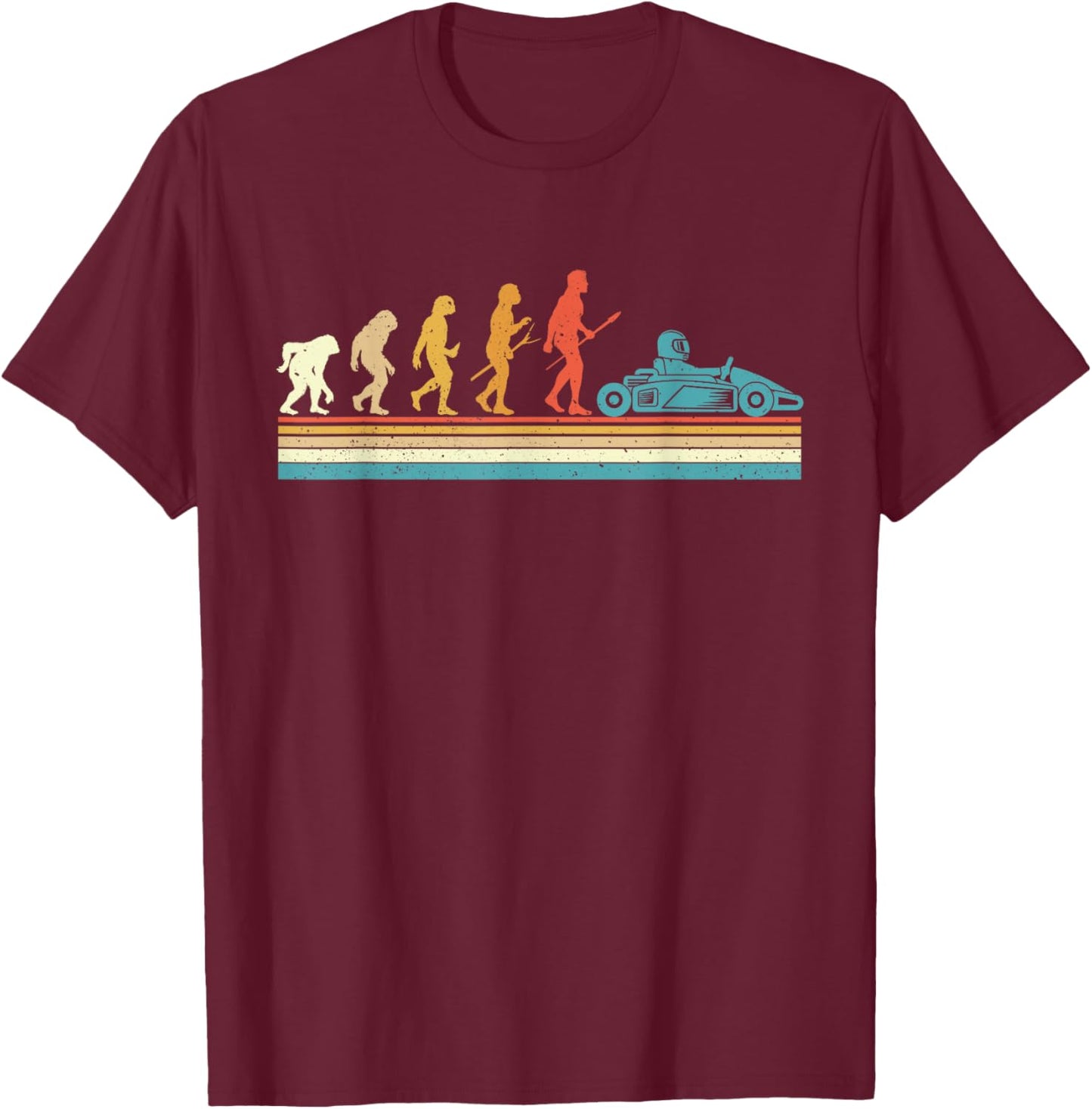 Retro Vintage Go Kart Driver - Racing Go Karting Lover T-Shirt - T-Shirt | Maroon