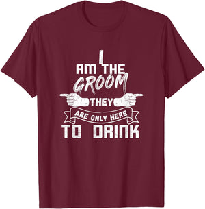 I am the groom matching set triple 1/3 Funny Bachelor Party T-Shirt - T-Shirt | Maroon